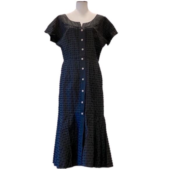 Vintage Black Cocktail Dress Medium 50s 60s rhinestone textured Taller Modes